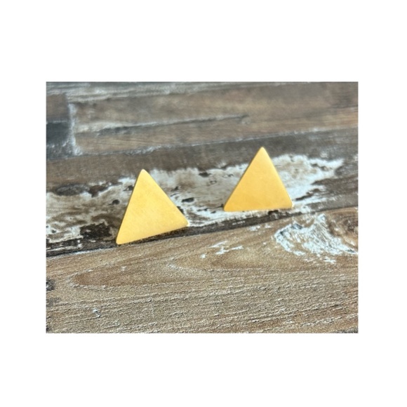 Gold Plated Triangle Styled Necklace & Earrings Set. NWOT - Picture 5 of 7